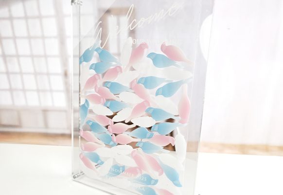 自分のペットをモチーフに！鳥×羽根×犬でつくるウェディングドロップス