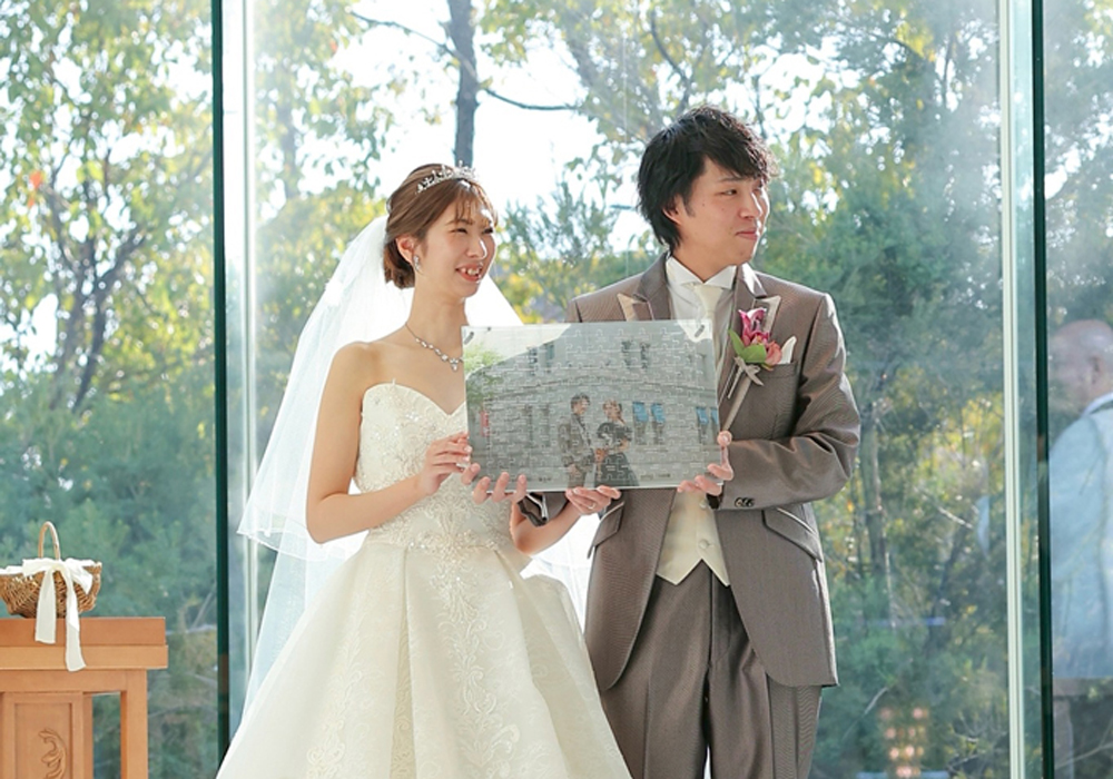 パズル結婚証明書をゲストの方の前でお披露目