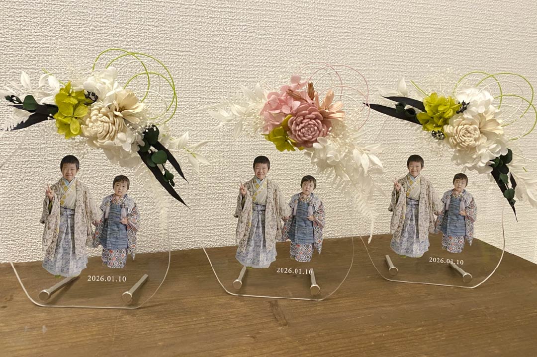 ３家族でお揃い七五三記念プレート