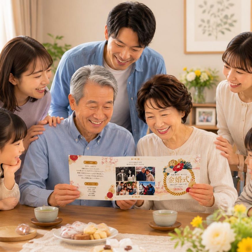 今までにないアイデアを詰め込んだ「金婚式しおり」