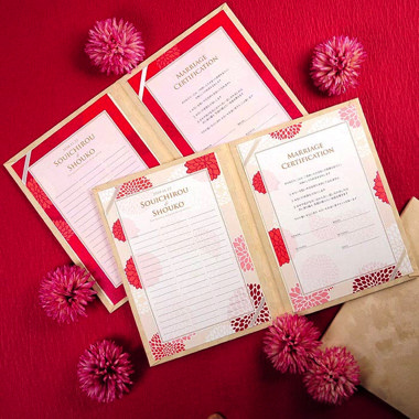 結婚証明書ゲスト参加型「ジュリア薄橙」