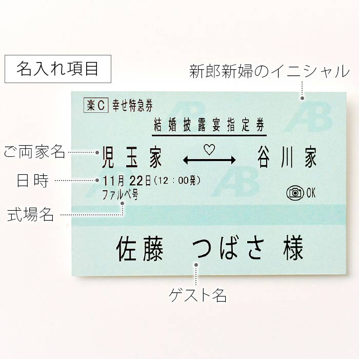 新幹線チケット風席札