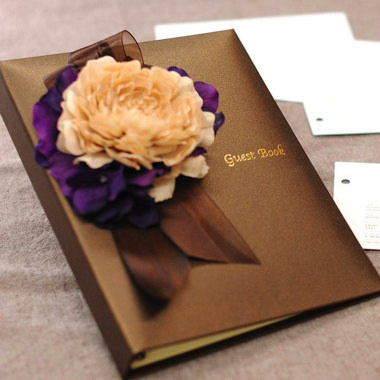 芳名帳フラワークラシックブラウン