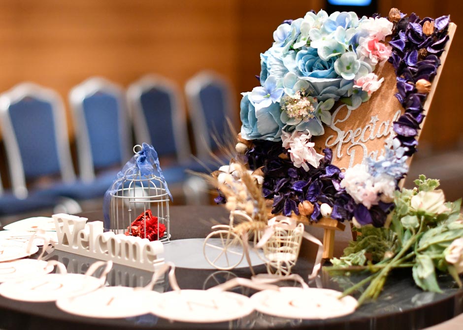 シンデレラをテーマにした結婚式のおしゃれなウェルカムスペース