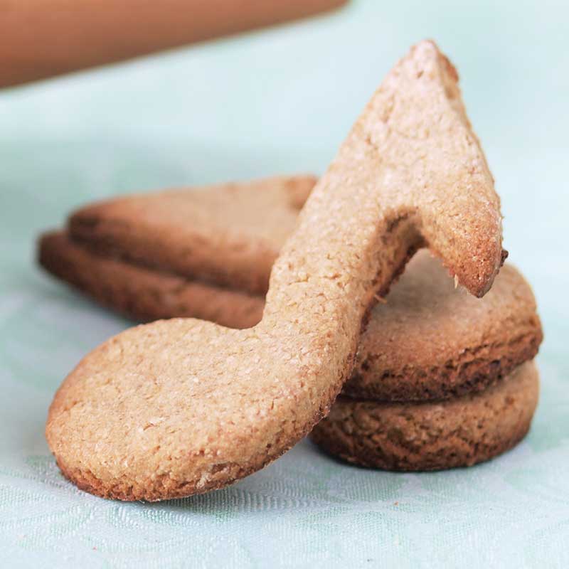 音符型のクッキー3枚