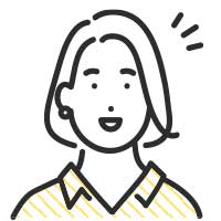 ひらめいたボブカットの女性イラスト