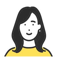 微笑む黒髪女性イラスト