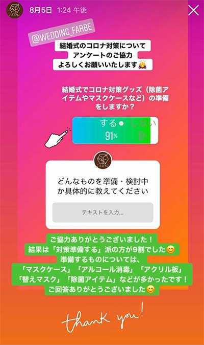 ファルベインスタコロナ対策準備アンケート結果