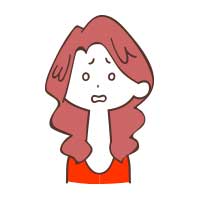 ガーンとした表情の女性イラスト