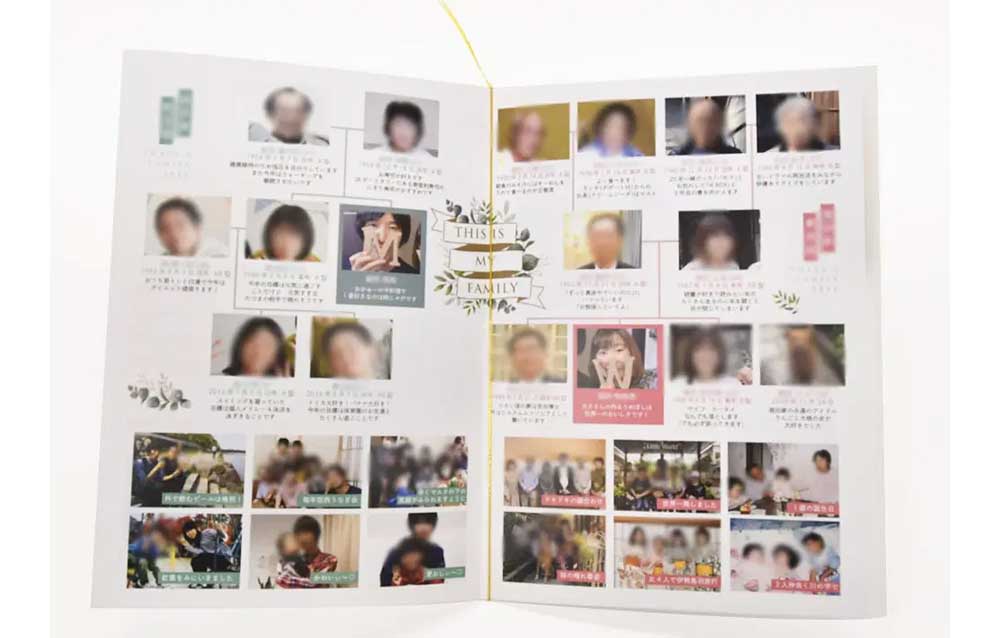 プロフィールブックに家系図を入れる実例