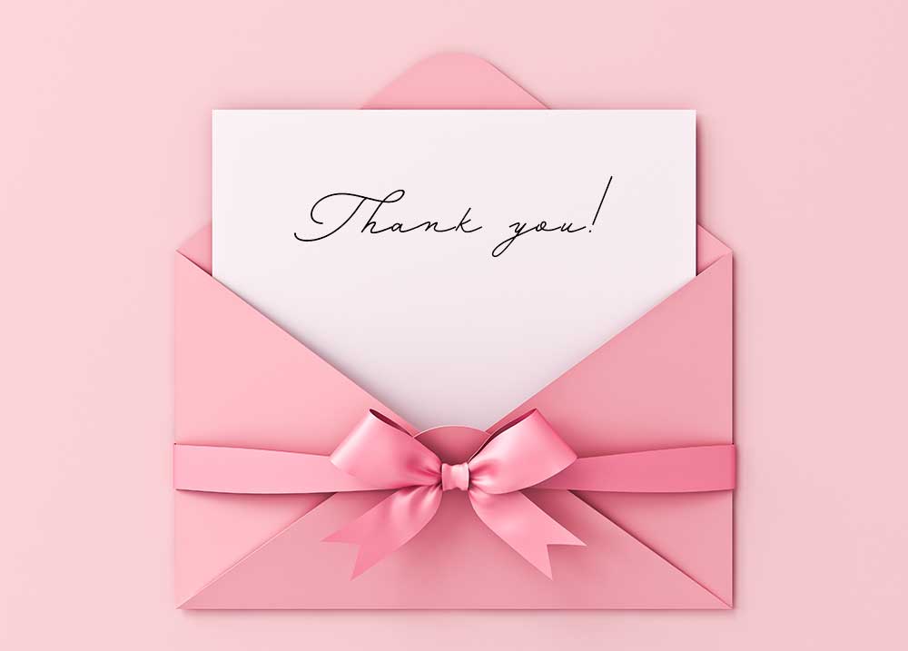 Thankyou！カード入りピンクの封筒