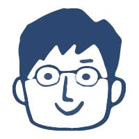 めがねをかけた笑顔の男性イラスト