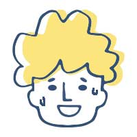 こまった表情の男性イラスト