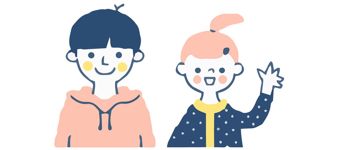 幼少期の男女イラスト