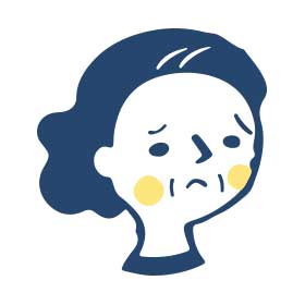 シニア女性がっかりした表情のイラスト