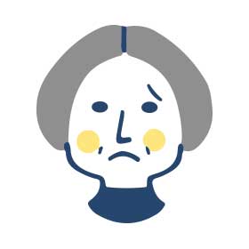 シニア女性がっかりした表情のイラスト