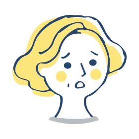 シニア女性がっかりした表情のイラスト