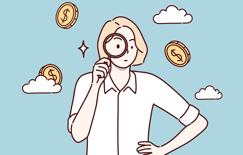 顔合わせ食事会の予算を試算している女性