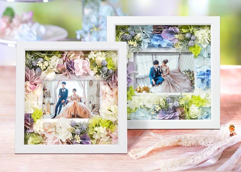 ガラス写真立ての子育て感謝状付き両親プレゼント