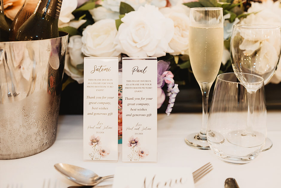 オーストラリアのシドニーで結婚式をした国際結婚カップルのおしゃれなゲストテーブルコーディネート