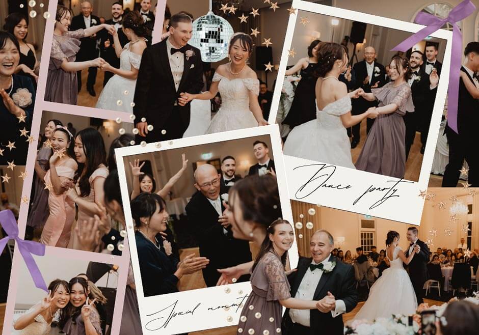 国際結婚のオーストラリア挙式、披露宴でダンスを楽しむ新郎新婦とゲスト