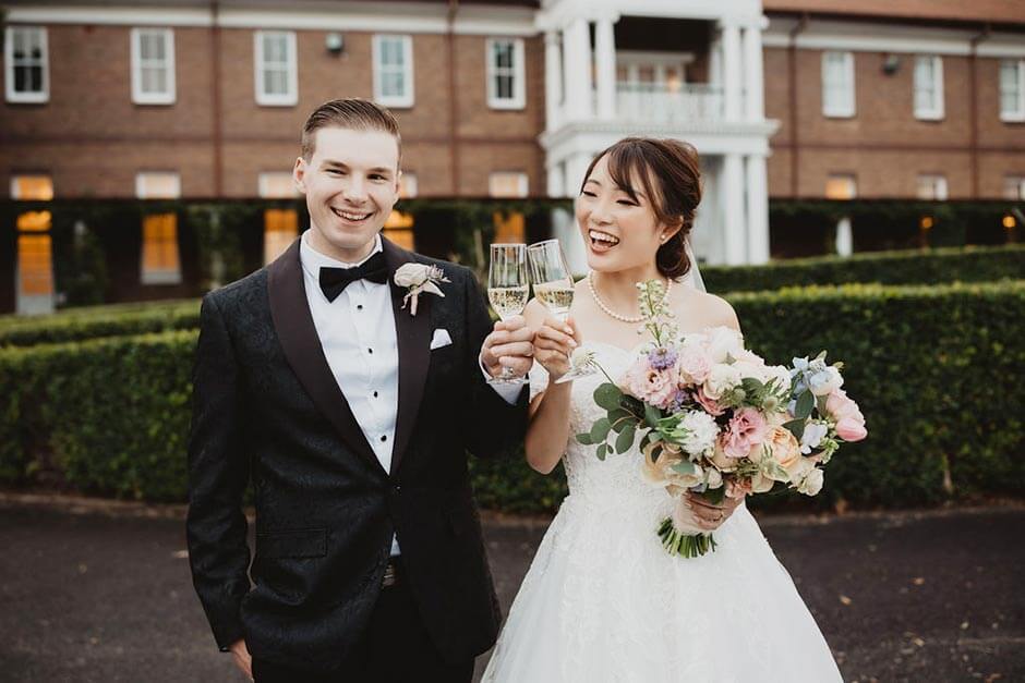 国際結婚のオーストラリア挙式の新郎新婦ツーショット