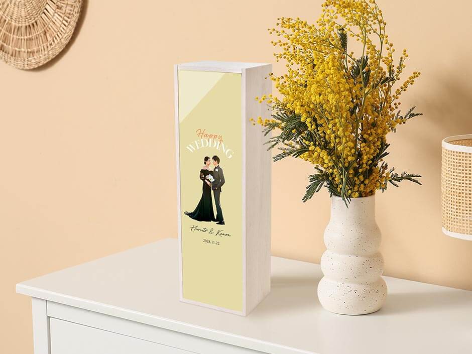 写真入りメッセージカードのワインギフト