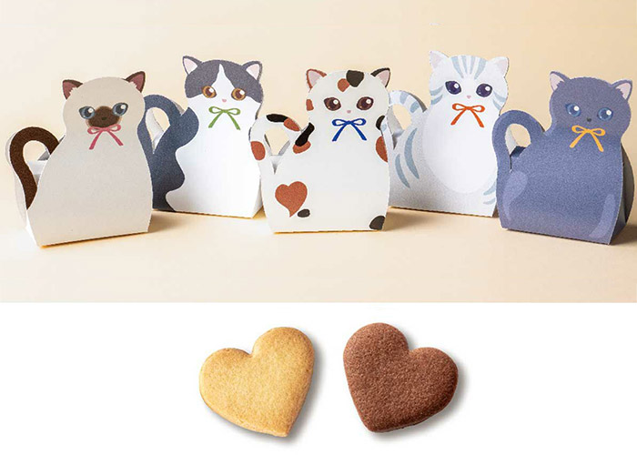 猫デザインパッケージのクッキー結婚式プチギフト