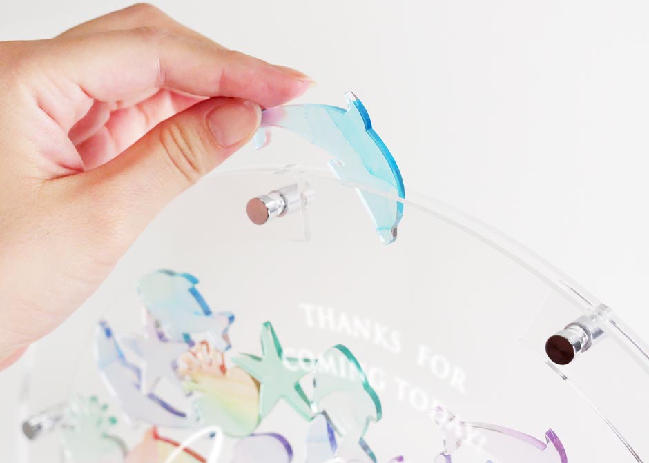 ゲスト参加型演出ウェディングドロップスのイルカのアクリルピース