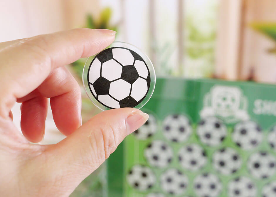 ゲスト参加型演出ウェディングドロップスのサッカーボールのアクリルピース