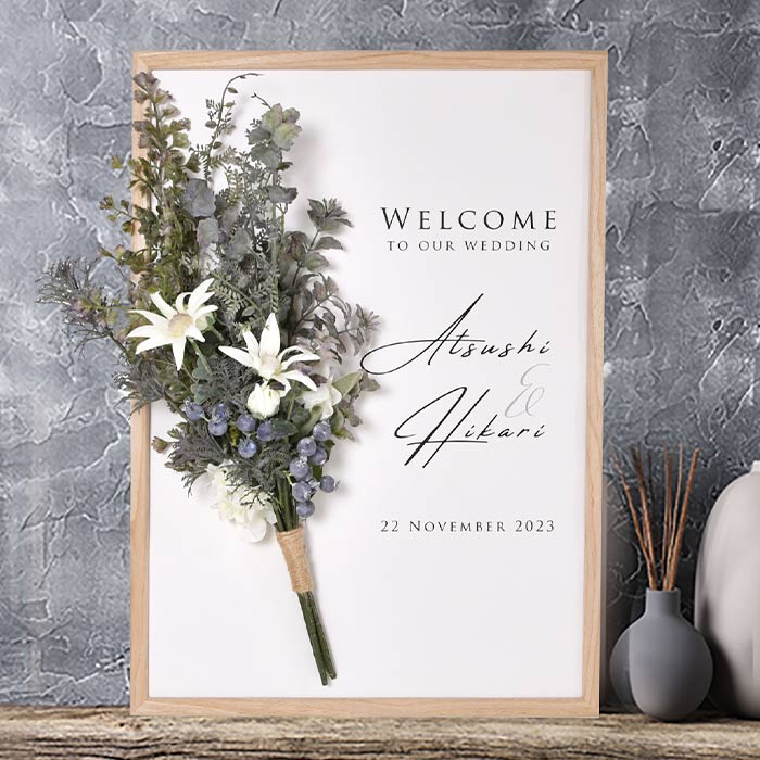 花アレンジウェルカムボード スワッグマスタード プレゼントにも 結婚式アイテムの通販 ファルベ 公式