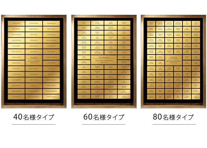 40名様タイプ、60名様タイプ、80名様タイプの3種類から