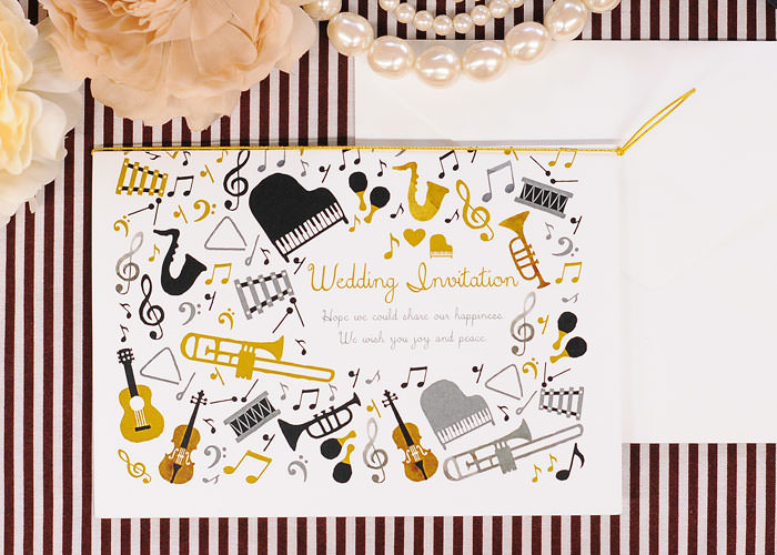 音楽好きの方へミュージック 1名様分 招待状手作りセット テーマウエディング 結婚式アイテムの通販 ファルベ 公式