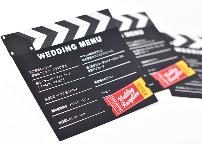 メニュー表「カチンコ」完成品オーダー(印刷込)