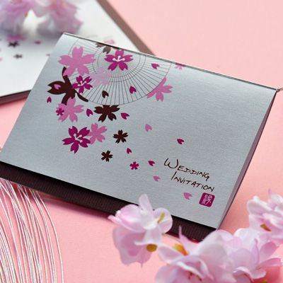 春の結婚式招待状夢華