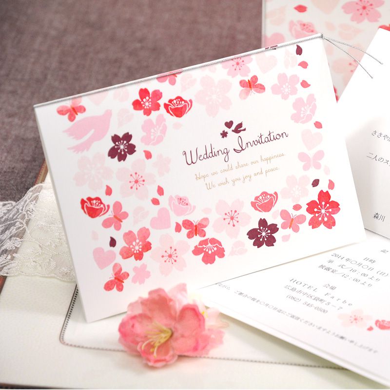 春の結婚式招待状チェリーブロッサム