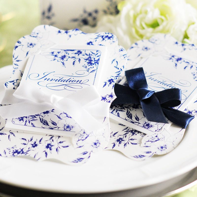 招待状完成品\フローラ リボン/(印刷つき)