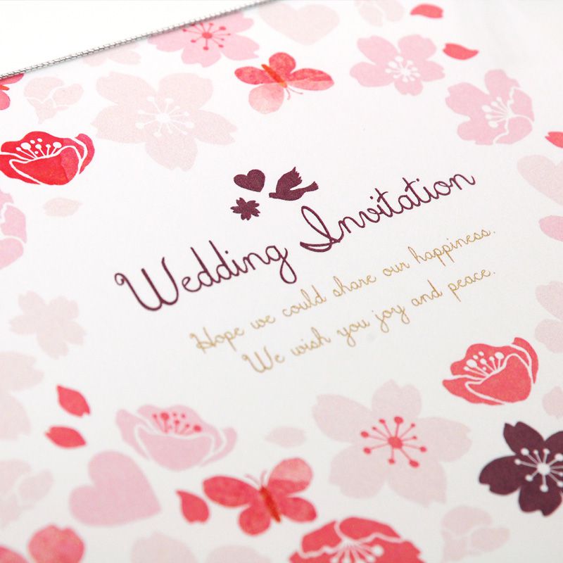 春の結婚式招待状チェリーブロッサム