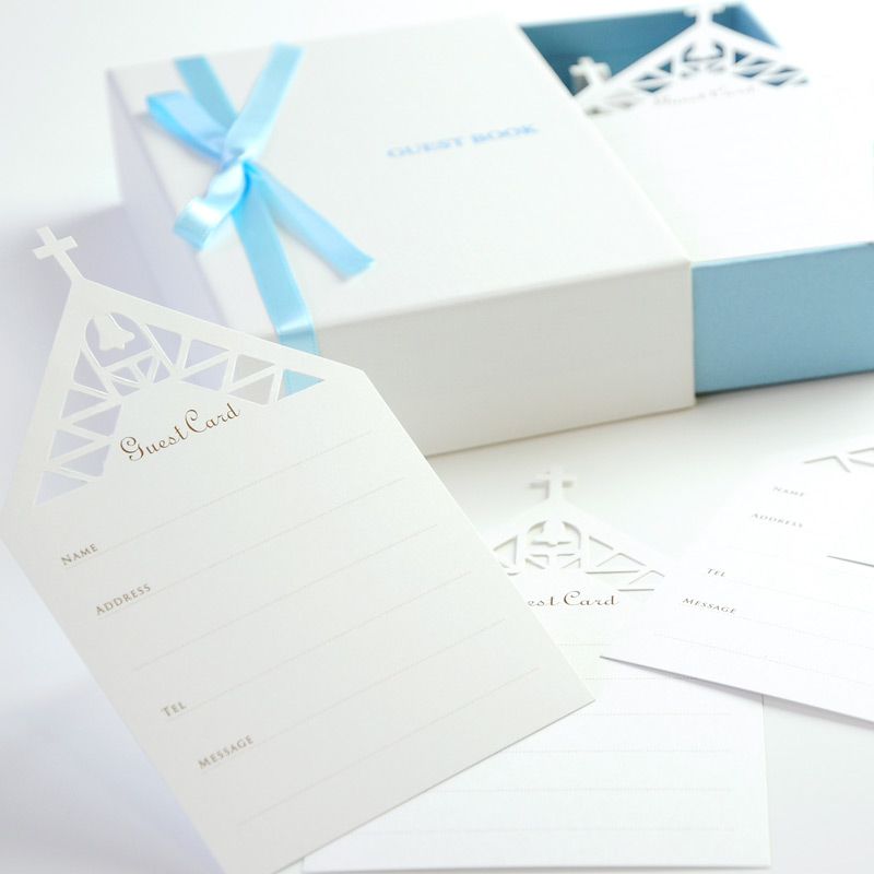 \芳名帳収納型/アジュール(チャペル芳名カード50枚入)