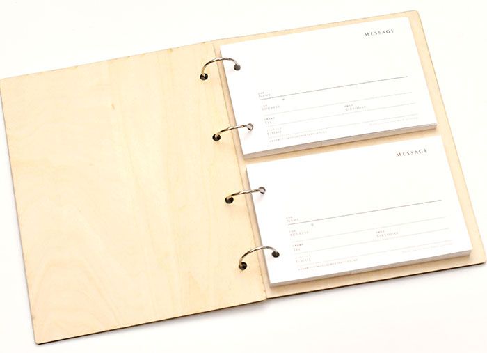 木ゲストブック木芳名帳