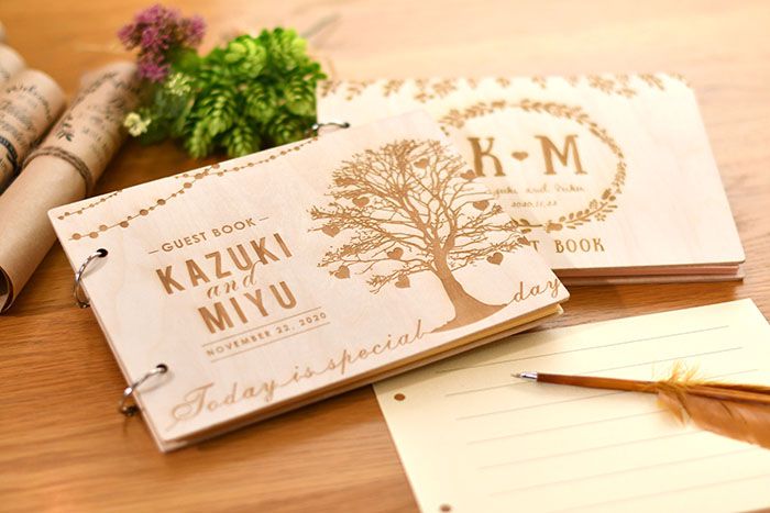 木ゲストブック木芳名帳