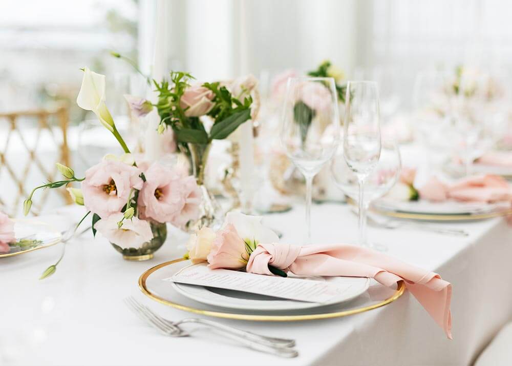 結婚式のテーブル装花