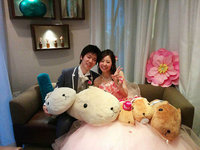 大好きなキャラクターをたくさん使ったフォトブースで。