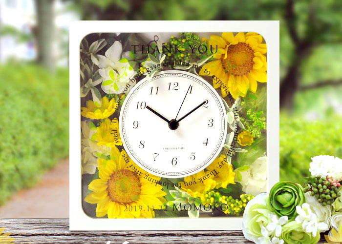 両親プレゼントひまわりの国産花時計