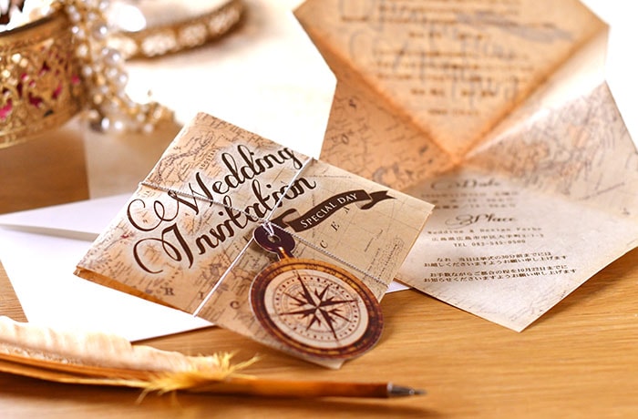 地図風ユニーク招待状