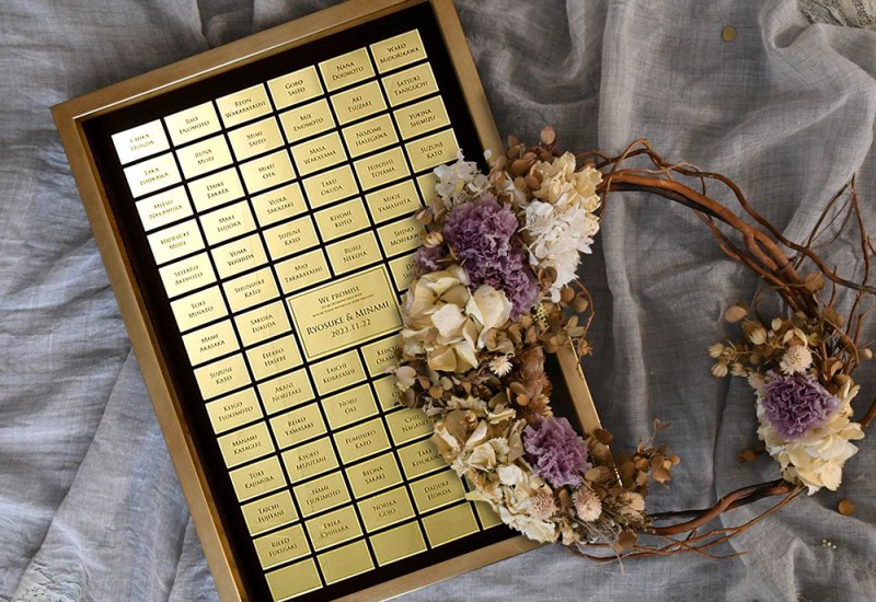 ＜ゲスト参加型＞アクリルゴールド結婚証明書