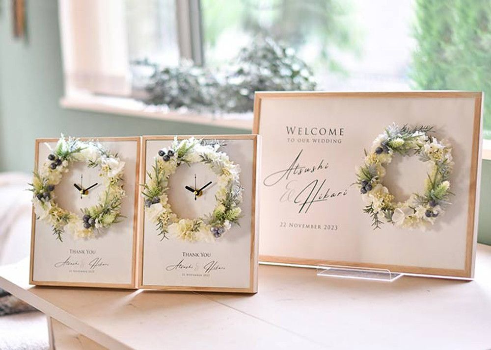 ウェルカムボード&両親プレゼントお揃い3点セット「ブランリース」