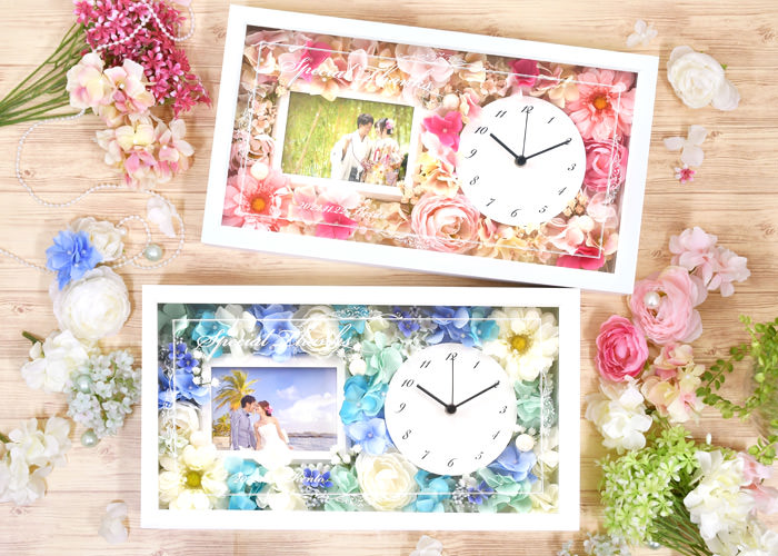 花時計フォトフレーム付き贈呈品