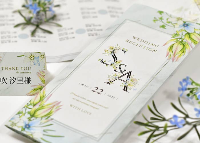 「イニシャルフラワー」席次表(入力・印刷込)完成品オーダー