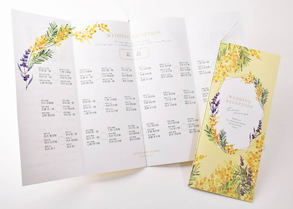 「ミモザ・ルフレ」席次表（入力・印刷込）完成品オーダー